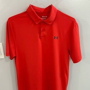 Under Armour performance polo, Men’s Small, in tomato red color